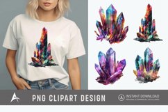Watercolor Cosmic Crystals Clipart Product Image 1
