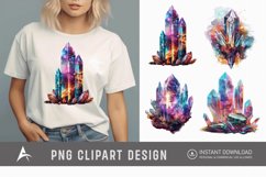Watercolor Cosmic Crystals Clipart Product Image 1