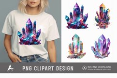 Watercolor Cosmic Crystals Clipart Product Image 1