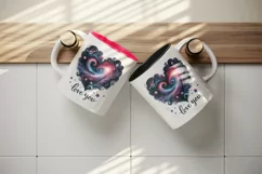 Watercolor cosmic heart stars galaxies Love You quote Valentine Day print 20 oz tumbler skinny mug wrap clipart t-shirt sublimation printable design
