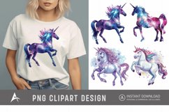 Watercolor Cosmic Unicorn Clipart Product Image 1