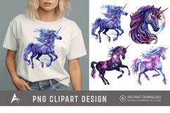 Watercolor Cosmic Unicorn Clipart Product Image 1