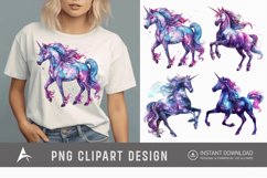 Watercolor Cosmic Unicorn Clipart Product Image 1