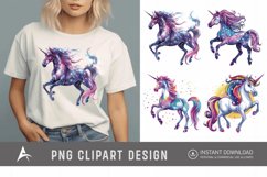 Watercolor Cosmic Unicorn Clipart Product Image 1