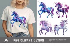 Watercolor Cosmic Unicorn Clipart Product Image 1