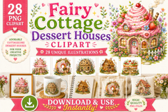 Fairy Cottage Dessert Houses PNG Clipart Bundle 28 Images Product Image 1