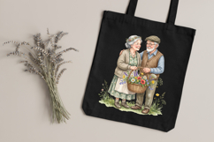 Cottagecore Elderly Couples Clipart Bundle | PNG Grandparent Product Image 3