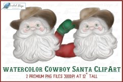 Watercolor Country Cowboy Santa Clip art