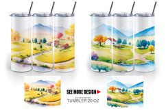 Watercolor Countryside scenes landscape | Tumbler Product Image 5
