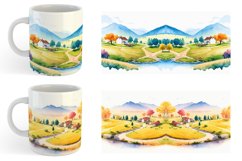 Watercolor Countryside scenes landscape | Mug sublimation Product Image 5
