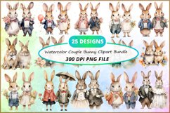 Bunny Couples,Animals Love,Nursery Clipart,Nursery Bunnies,Children Clipart,Floral Bunnies,Premade Clipart,Floral Clipart,Watercolor Bunnies,Watercolor Clipart