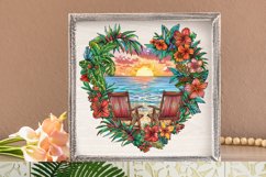 Watercolor Couples Beach Chairs Clipart Bundle Product Image 2