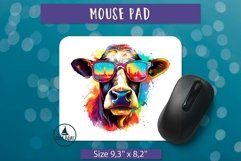 Watercolor cow  Mouse pad sublimation design