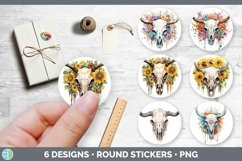 Bundle of six Watercolor Stickers designs.