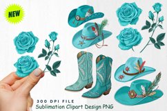 Watercolor Cowgirl Valentine Clipart PNG Product Image 1
