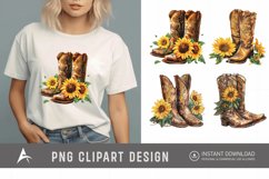 Watercolor Cowgirl Boots Clipart Product Image 1