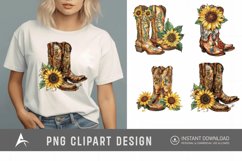 Watercolor Cowgirl Boots Clipart Product Image 1