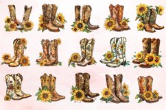 Watercolor Cowgirl Boots Clipart Bundle Product Image 3