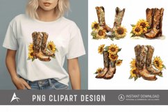 Watercolor Cowgirl Boots Clipart Product Image 1