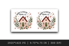 Watercolor cozy house Home is Where Mom quote Mothers Day mama print 20 oz tumbler skinny mug wrap clipart t-shirt sublimation printable design png