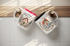 Watercolor cozy house Home is Where Mom quote Mothers Day mama print 20 oz tumbler skinny mug wrap clipart t-shirt sublimation printable design png