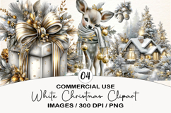 Watercolor Cozy White Christmas Clipart Product Image 1