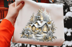 Watercolor Cozy White Christmas Clipart Product Image 2