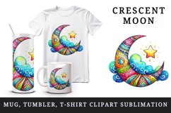 Watercolor crescent moon star Ramadan islamic religion muslim Ramadhan print 20oz tumbler skinny mug wrap clipart t-shirt sublimation printable design