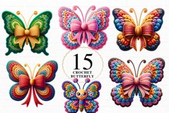 Watercolor Crochet Butterfly, Butterfly Sublimation Bundle Product Image 1