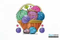 Watercolor Crochet Knitting PNG Clipart Product Image 1