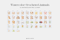 Watercolor Crochet Animals Cliparts Product Image 3