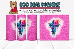 Watercolor Cross Sublimation tumbler design Product Image 1