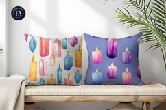 Watercolor Crystal Candles Magical Seamless Digital Paper Product Image 2