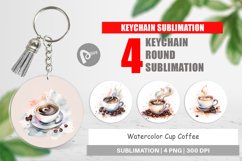 Keychain Watercolor Coffee Cup Product Image 1