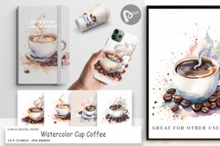 Digital Paper Watercolor Coffee Cup Product Image 1