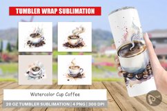 Tumbler Sublimation Wra Watercolor Coffee Cupp Product Image 1