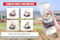 Tumbler Sublimation Wra Watercolor Coffee Cupp Product Image 1