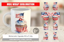 Mug Wrap Design Cupcake 4th of July Product Image 1