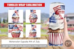 Tumbler Sublimation Wrap Cupcake 4th of July Product Image 1
