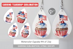 Earring Teardrop Cupcake 4th of July Product Image 1