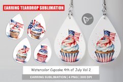 Earring Teardrop Cupcake 4th of July Product Image 1