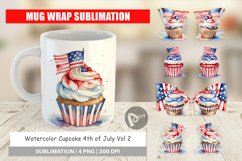 Mug Wrap Design Cupcake 4th of July Product Image 1