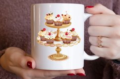 Watercolor Cupcake Stand Clipart Bundle Product Image 7