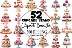 Watercolor Cupcake Stand Clipart Bundle Product Image 1