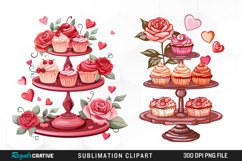 Watercolor Cupcake Stand is On Display Clipart Bundle Product Image 4