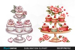 Watercolor Cupcake Stand is On Display Clipart Bundle Product Image 2