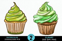 Watercolor Cupcakes Exquisite Clipart Product Image 1