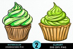Watercolor Cupcakes Exquisite Clipart Product Image 1