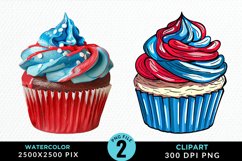 Watercolor Cupcakes Exquisite Clipart Product Image 1