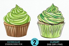 Watercolor Cupcakes Exquisite Clipart Product Image 1